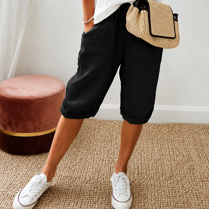 Rue | Women's Cropped Trousers - Relaxed-Fit Summer Capri