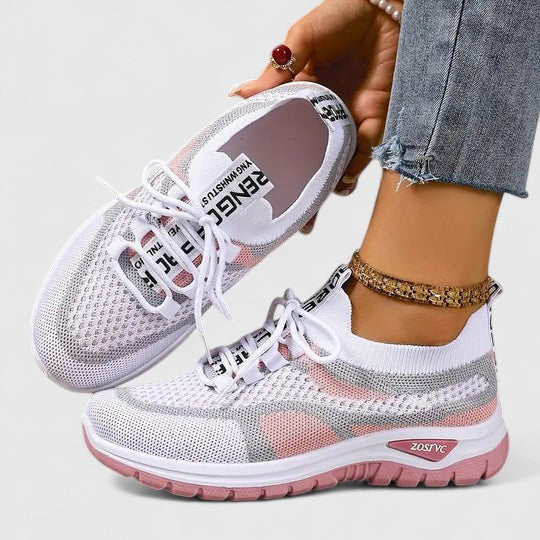 Skye | Cushioned Lace-Up Sneakers with Breathable Knit Upper for Women