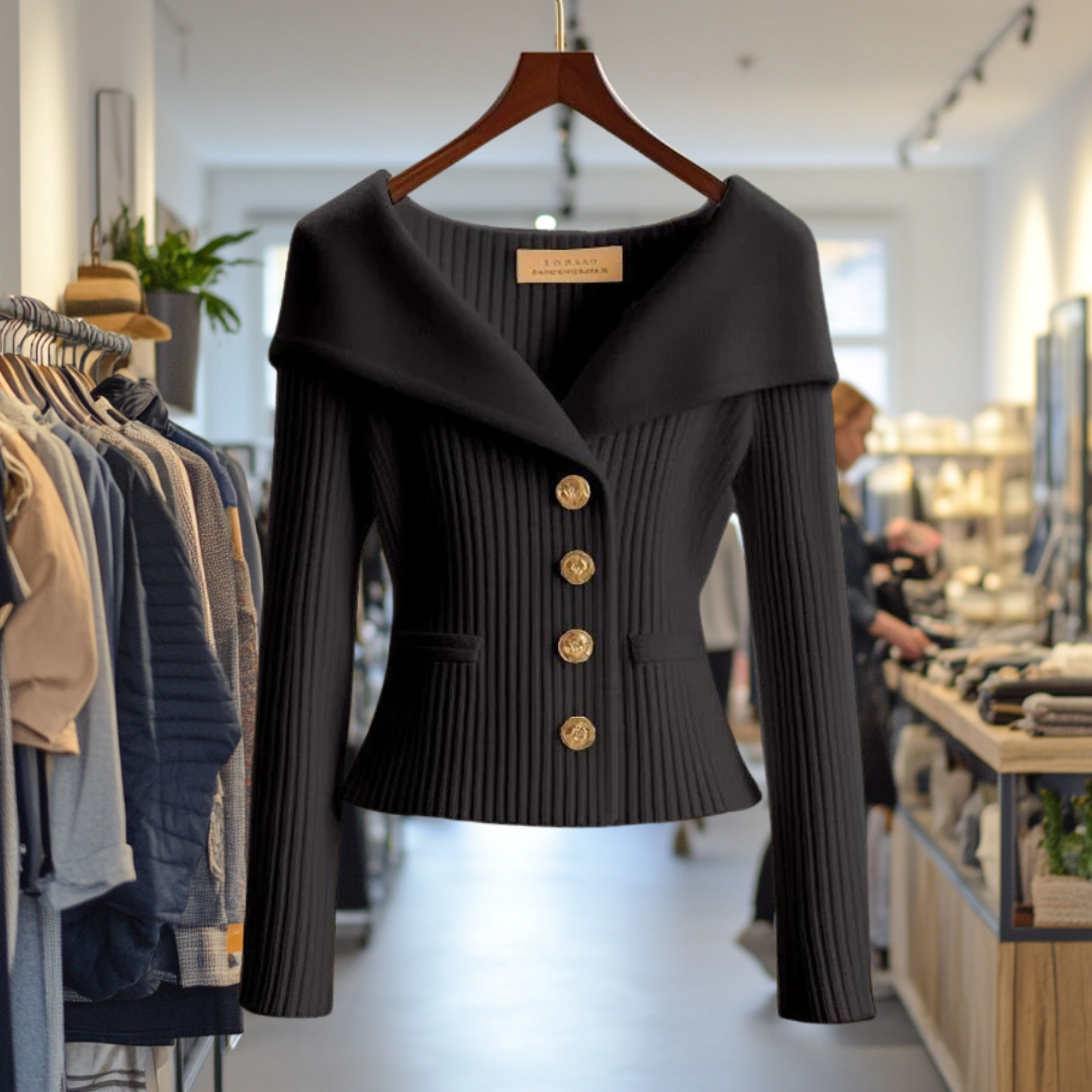 Svea | Ribbed Open-Front Knit Cardigan with Long Sleeves for Women