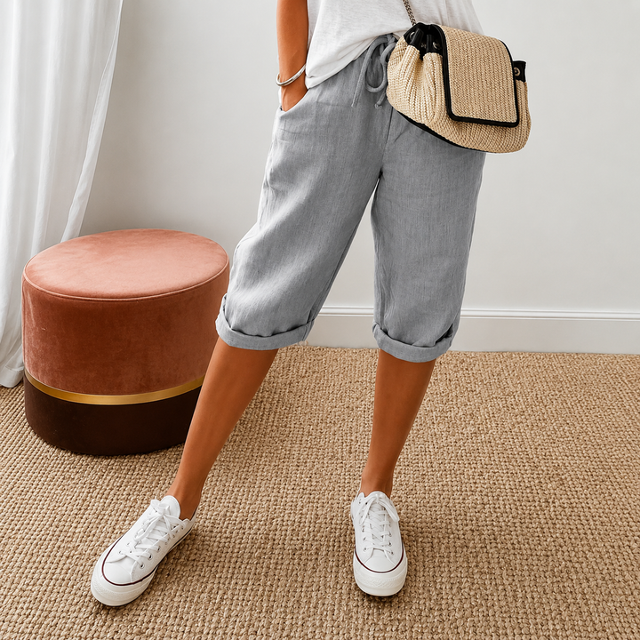 Rue | Women's Cropped Trousers - Relaxed-Fit Summer Capri