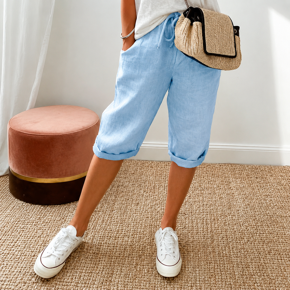 Rue | Women's Cropped Trousers - Relaxed-Fit Summer Capri