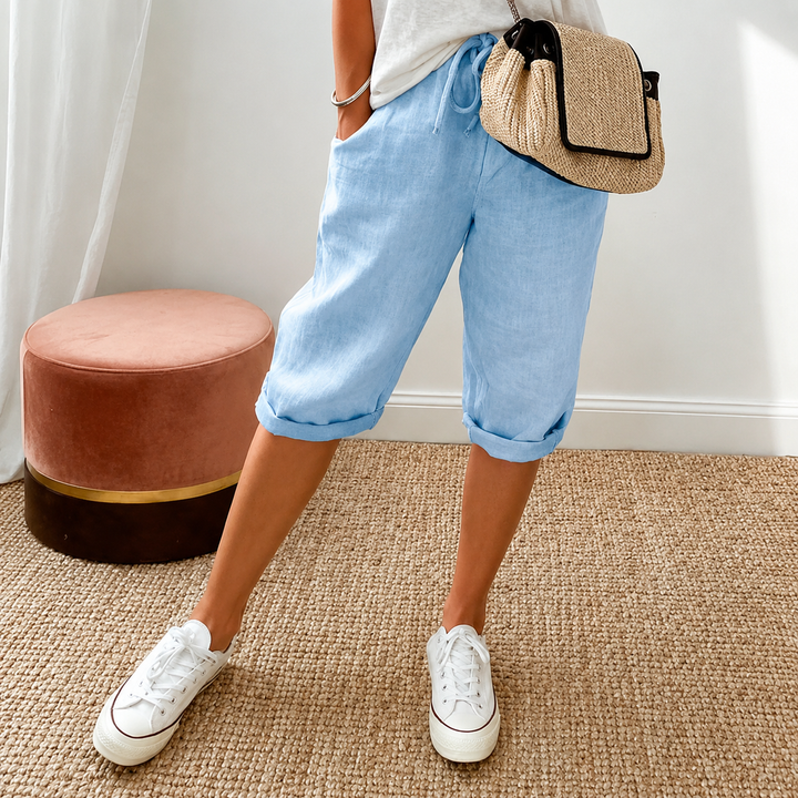 Rue | Women's Cropped Trousers - Relaxed-Fit Summer Capri
