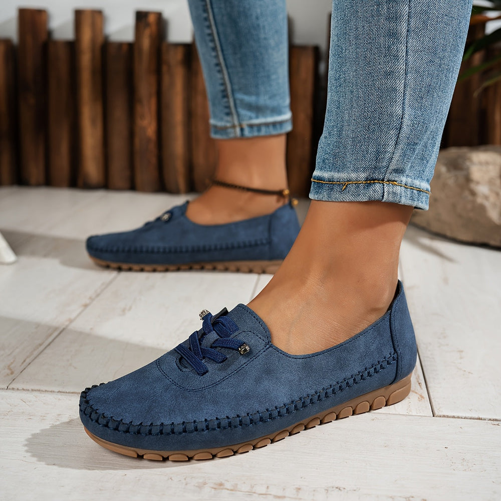Nadyssa | Slip-On Ribbed Loafers with Cushioned Comfort Sole