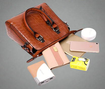 4 Piece Modern Leather Bag Set