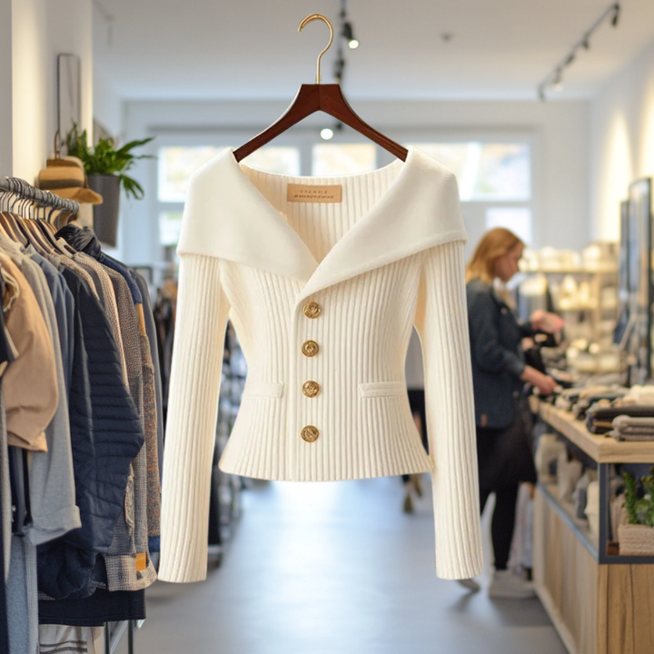Svea | Ribbed Open-Front Knit Cardigan with Long Sleeves for Women