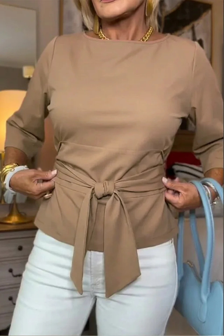 Josefien | Women's Tie-Waist Top V-Neck Long Sleeve
