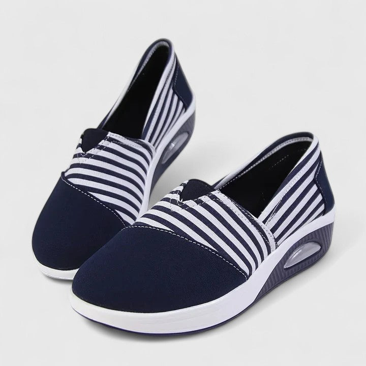 Blanche | Slip-On Ribbed Sneakers with Cushioned Support for Women
