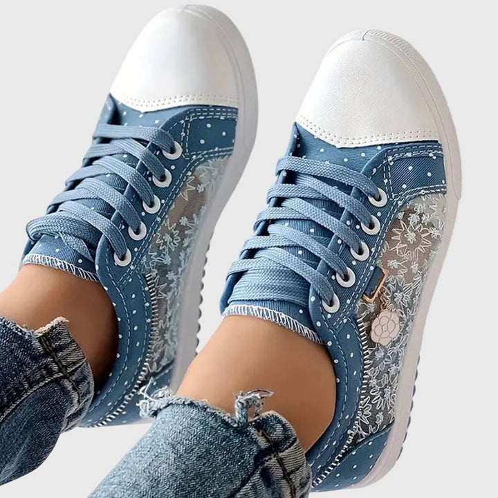 Anaïs | Wide Toe Box Lace-Up Comfort Sneakers with Arch Support