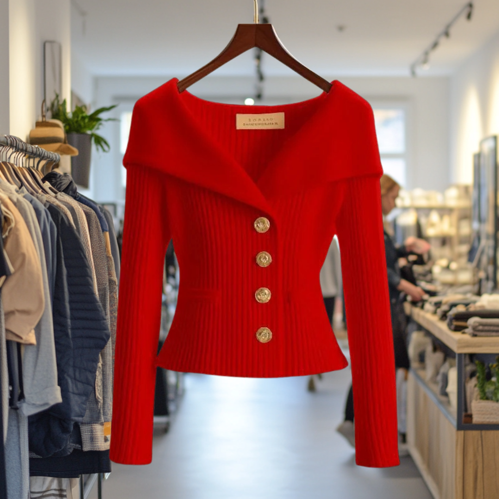 Svea | Ribbed Open-Front Knit Cardigan with Long Sleeves for Women