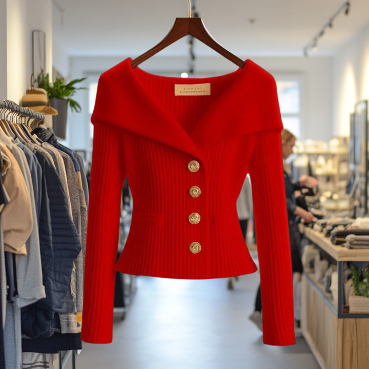Svea | Ribbed Open-Front Knit Cardigan with Long Sleeves for Women