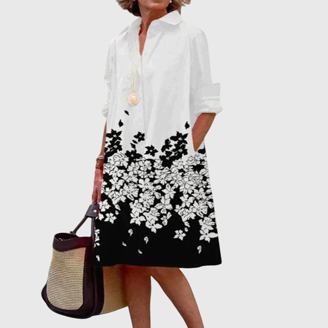 Nadette | Button-Front Midi Shirt Dress with Pockets for Women