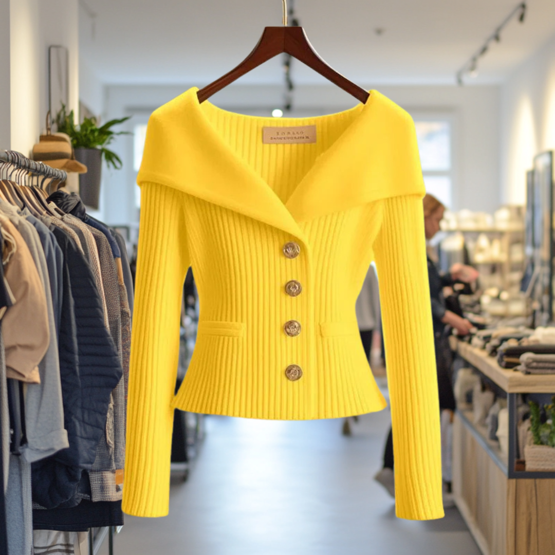 Svea | Ribbed Open-Front Knit Cardigan with Long Sleeves for Women