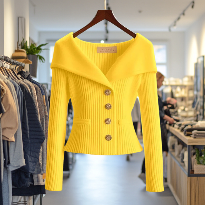 Svea | Ribbed Open-Front Knit Cardigan with Long Sleeves for Women