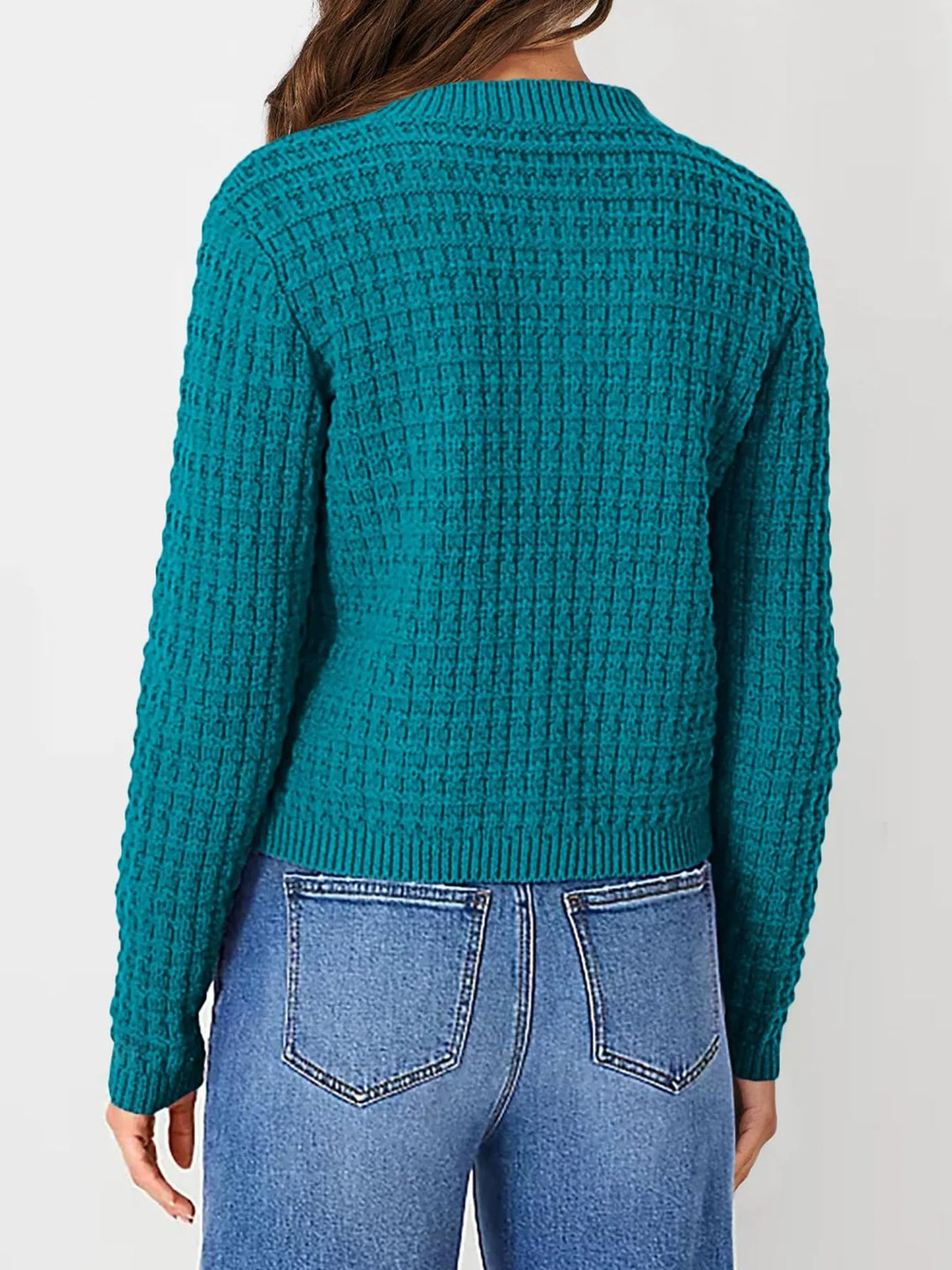 Nadalia | Button-Front Ribbed Cardigan with Notched Collar for Women