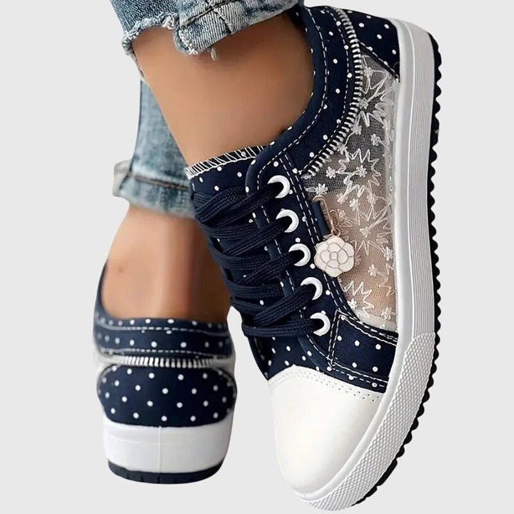 Anaïs | Wide Toe Box Lace-Up Comfort Sneakers with Arch Support