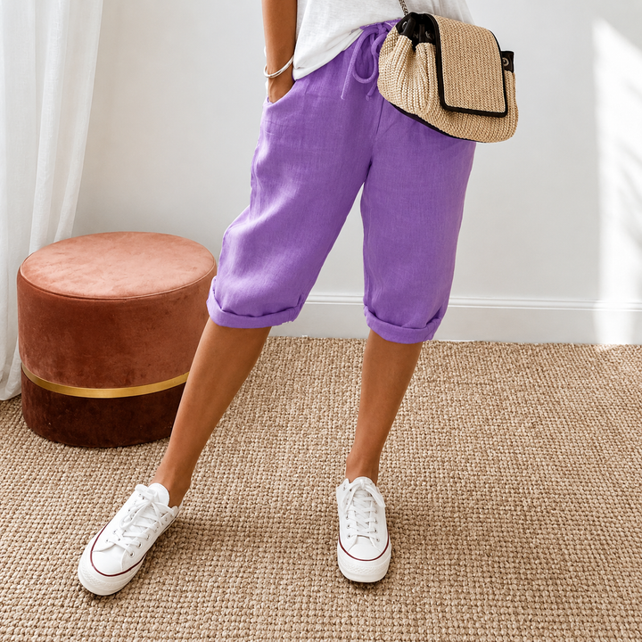 Rue | Women's Cropped Trousers - Relaxed-Fit Summer Capri