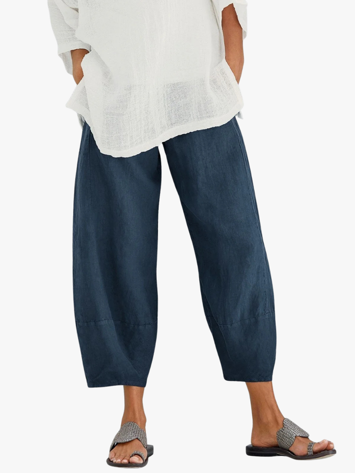 Irene | Women's Cropped Pants Elastic Waist Wide Leg – Weekend Errands
