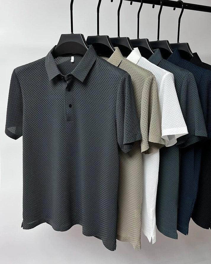 Theo | Men's Polo Shirt Mesh Panel Short Sleeve – Summer Outings