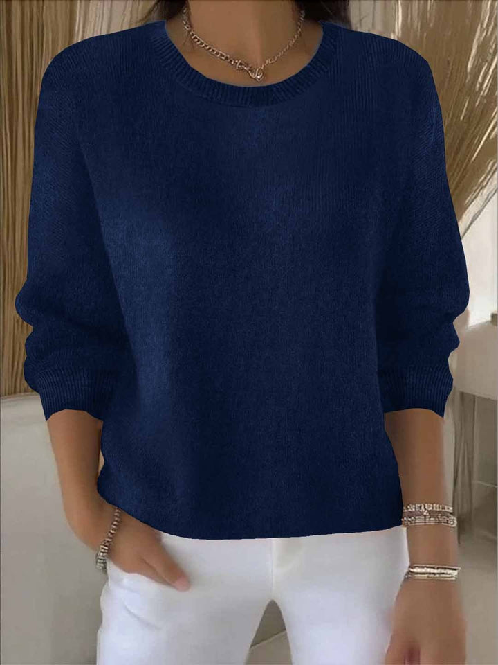 Oona | Ribbed Crew Neck Sweater with Long Sleeves for Women
