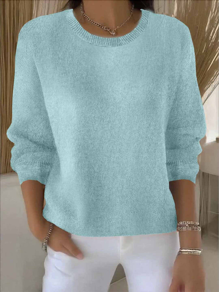 Oona | Ribbed Crew Neck Sweater with Long Sleeves for Women