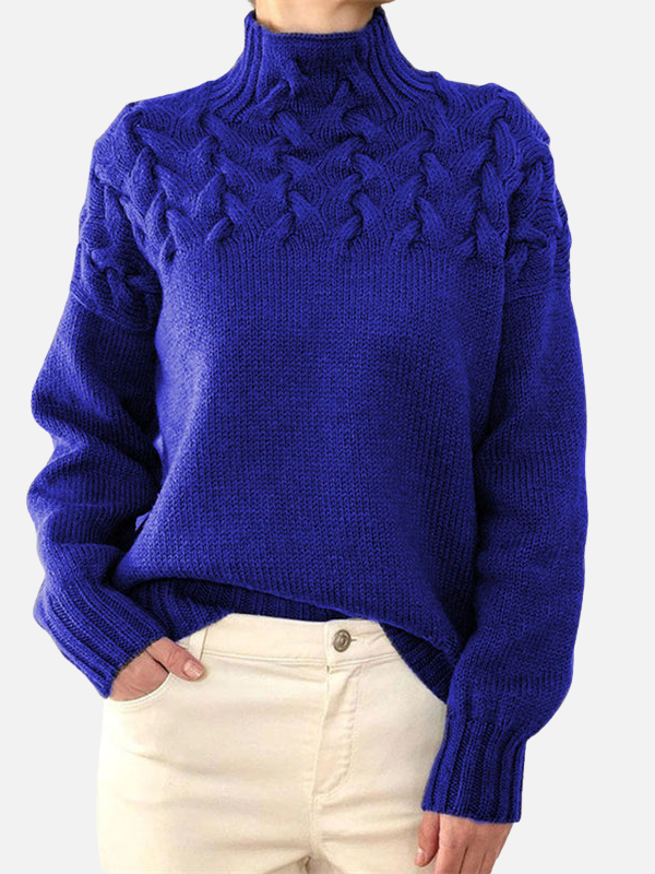 Saskia | Cable-Knit Turtleneck Sweater with Ribbed Cuffs for Women