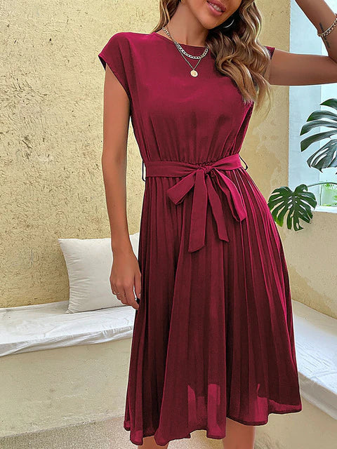 Nadeline | Pleated Short-Sleeve Mini Dress for Summer