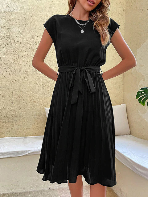 Nadeline | Pleated Short-Sleeve Mini Dress for Summer