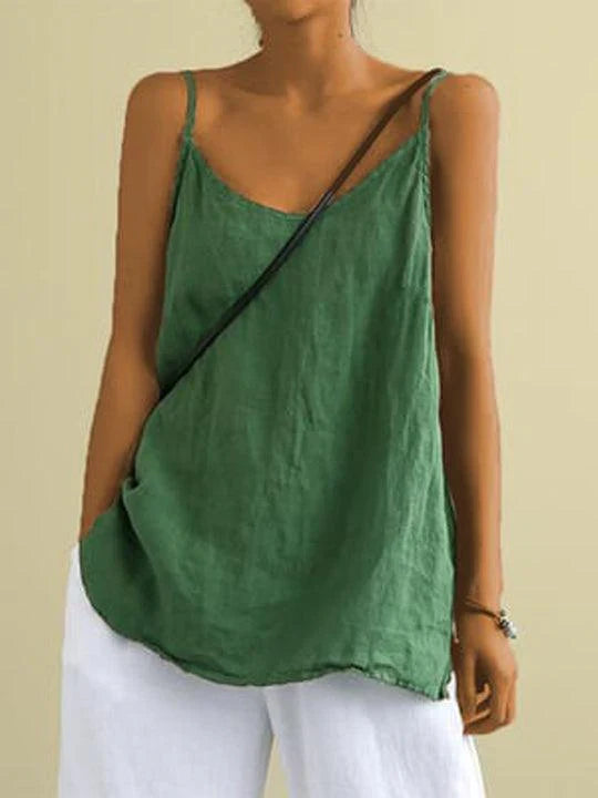 Lotte | Women's V-Neck Cami Top Relaxed-Fit Spaghetti Strap Tank