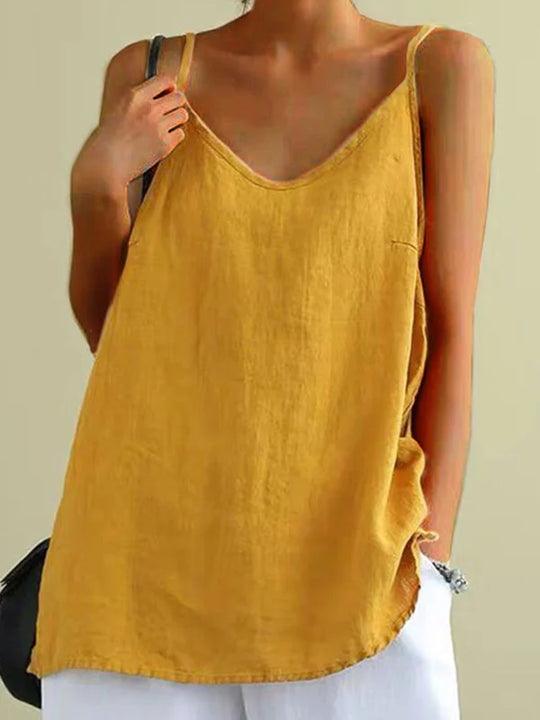 Lotte | Women's V-Neck Cami Top Relaxed-Fit Spaghetti Strap Tank