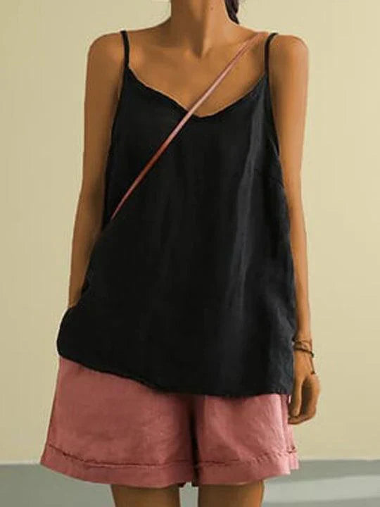 Lotte | Women's V-Neck Cami Top Relaxed-Fit Spaghetti Strap Tank