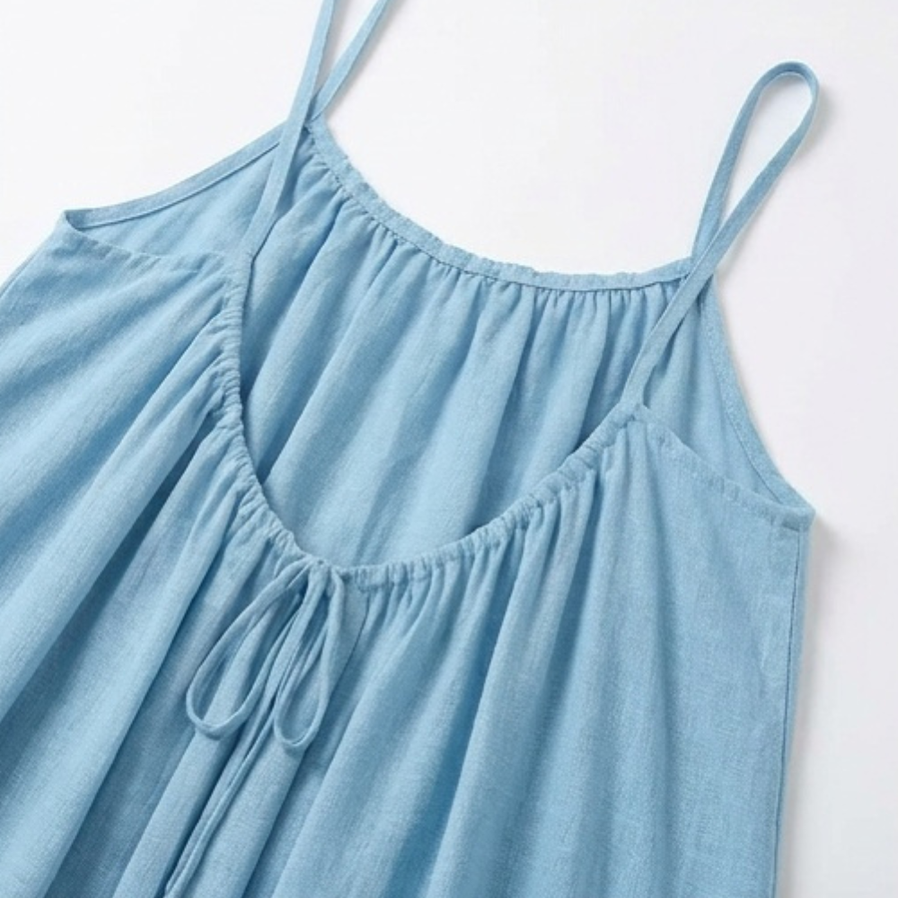 Nadalyra | Open-Back A-Line Sundress with Spaghetti Straps for Women