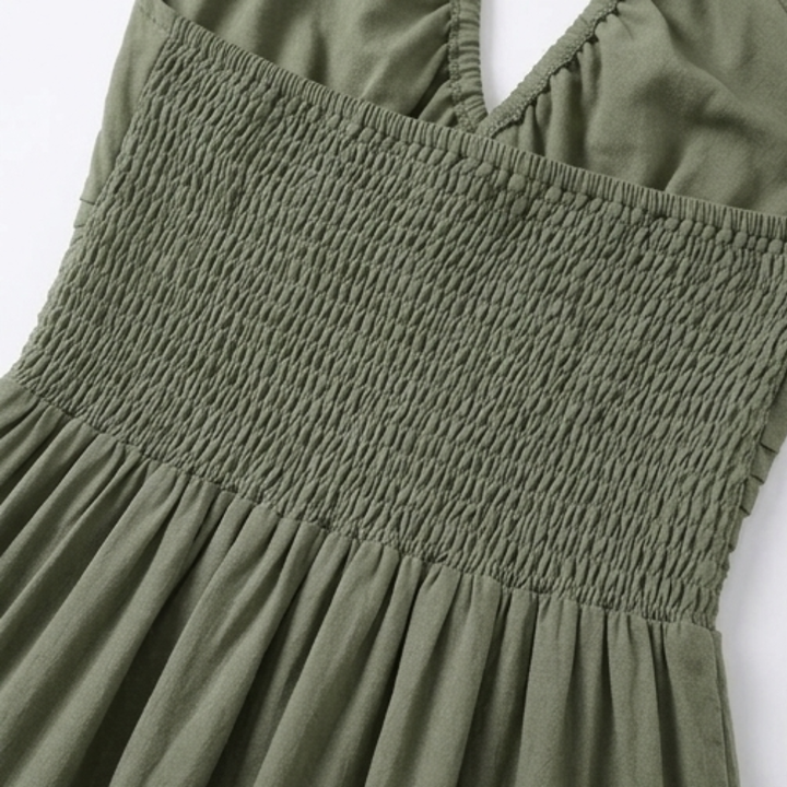 Katja | Women's Halter Maxi Dress with Twist-Front V-Neck