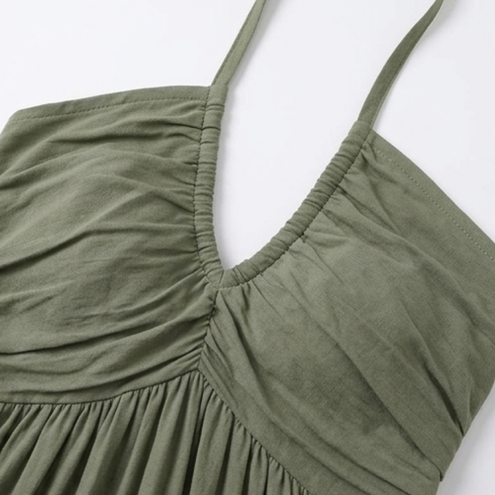 Katja | Women's Halter Maxi Dress with Twist-Front V-Neck