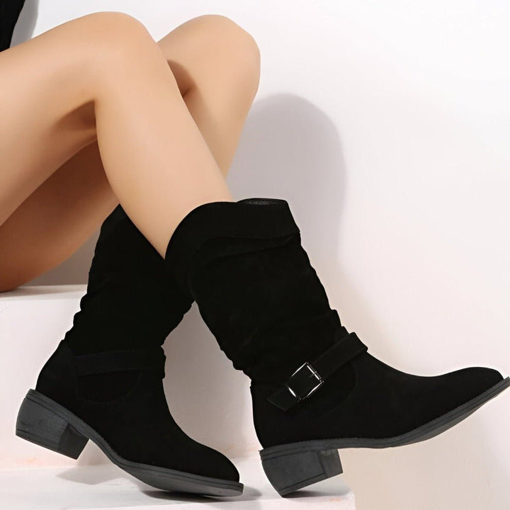 Ivy | Slouchy Suede Ankle Boots with Pull-On Fit for Women