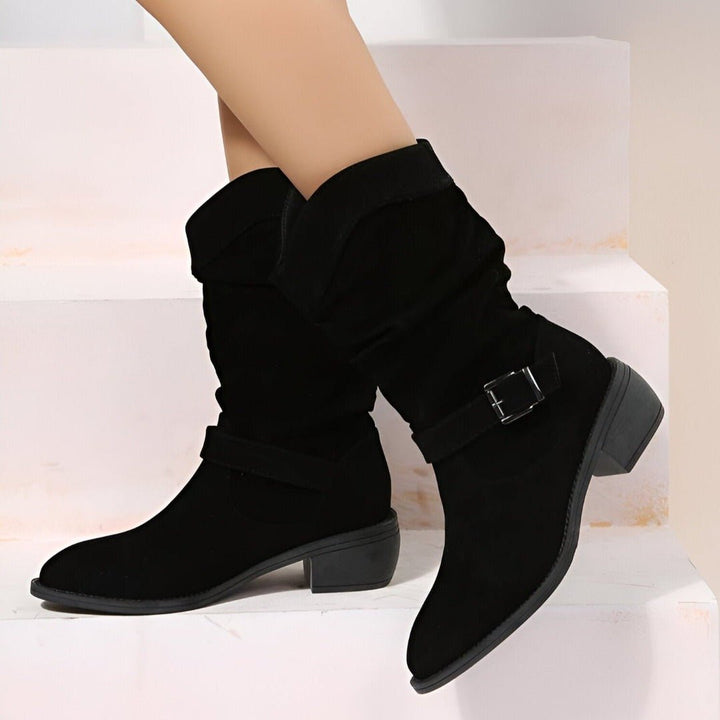 Ivy | Slouchy Suede Ankle Boots with Pull-On Fit for Women