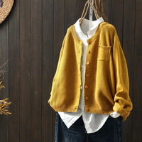 Nienke - Ribbed Open-Front Knit Cardigan with Chest Pocket for Women