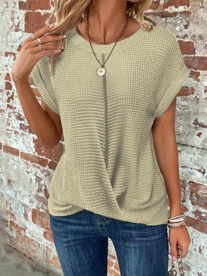 Alida | Waffle-Knit Crew Neck Tee for Women