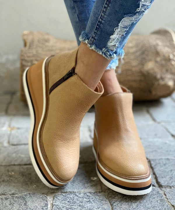 Maike | Wedge Slip-On Ankle Boots with Round Toe for Women