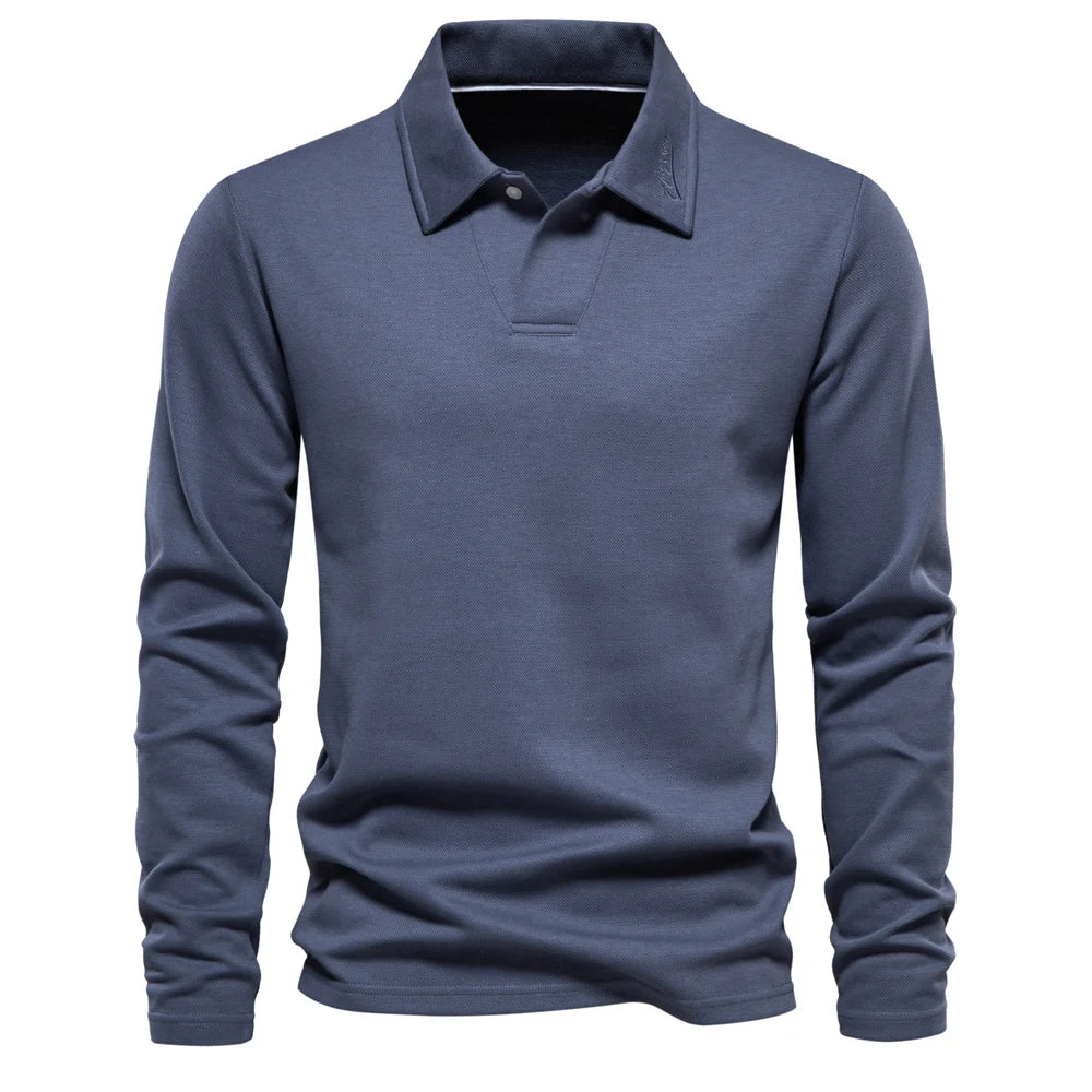 Daan | Embroidered Button-Front Polo Shirt for Men