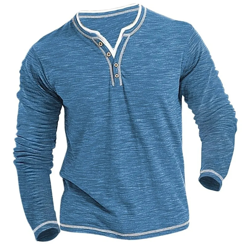 Frederik | V-Neck Long Sleeve Top for Men