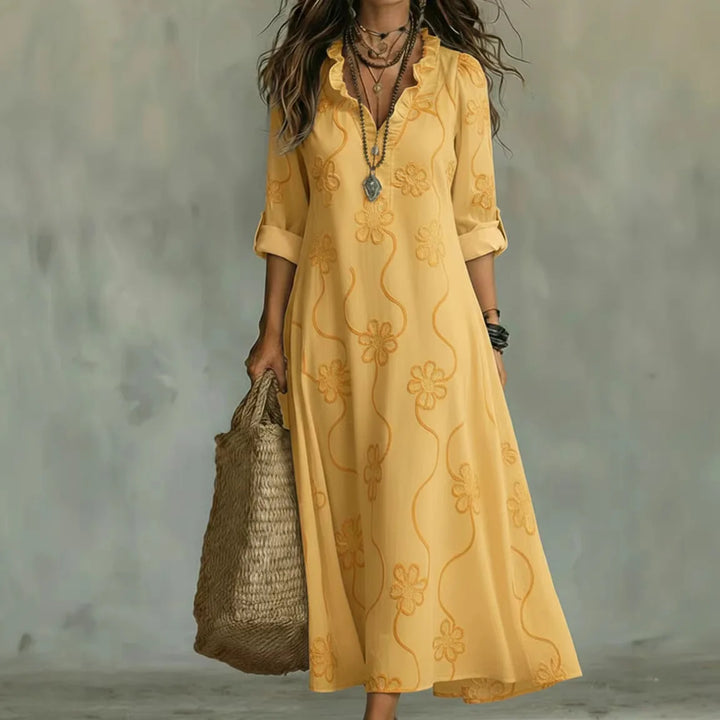 Sienna | Women's Floral Maxi Dress Belly-Flattering Summer Fit