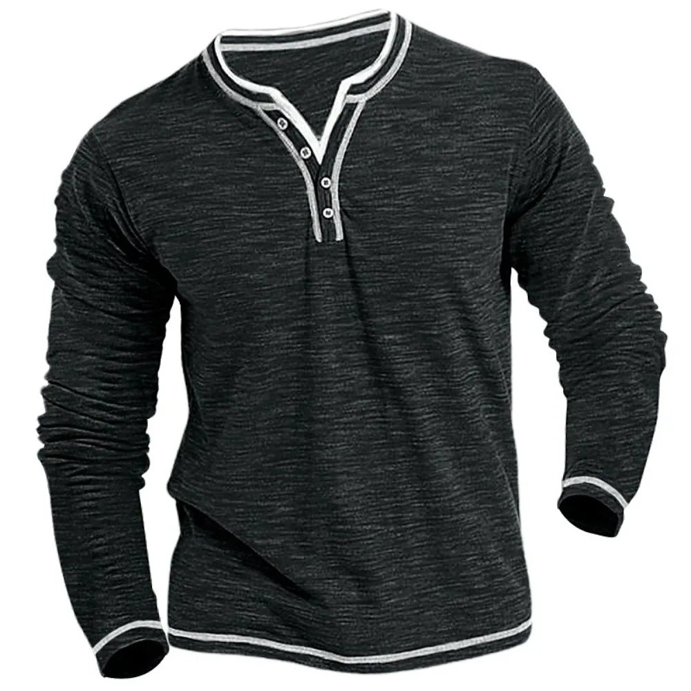 Frederik | V-Neck Long Sleeve Top for Men