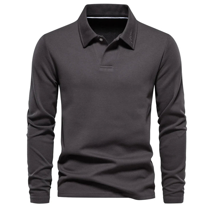 Daan | Embroidered Button-Front Polo Shirt for Men