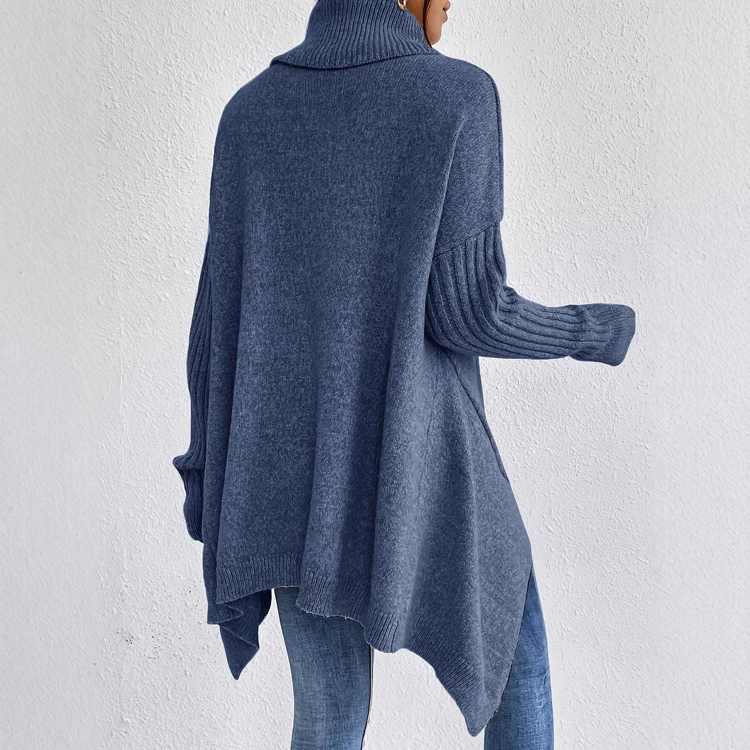 Pearl | Oversized High-Neck Ribbed Winter Sweater for Women