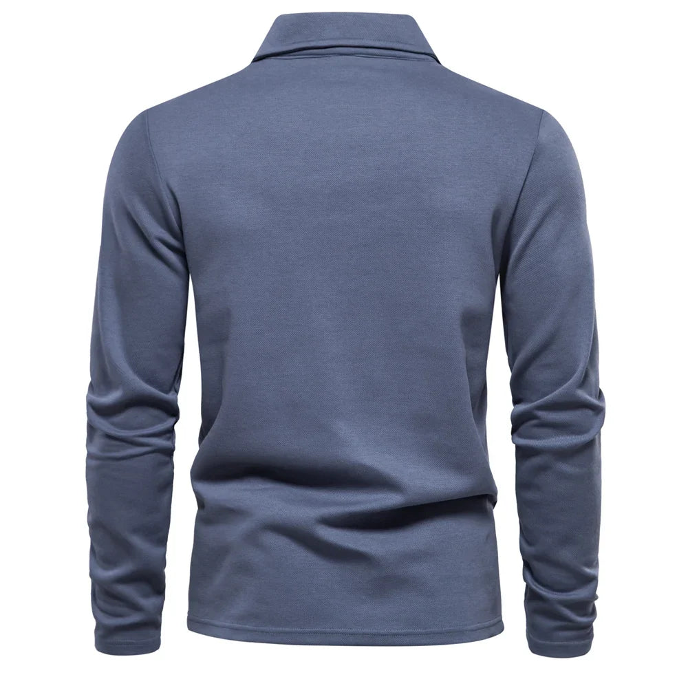 Daan | Embroidered Button-Front Polo Shirt for Men