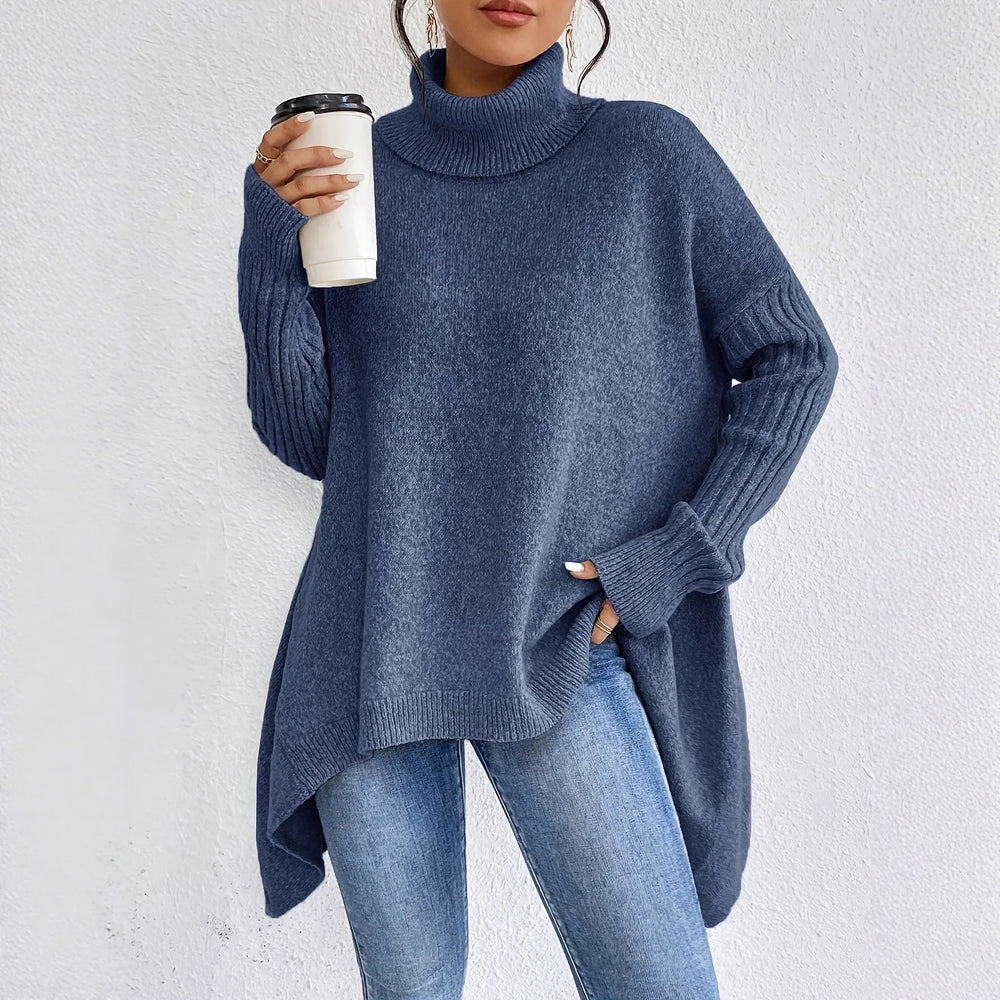 Pearl | Oversized High-Neck Ribbed Winter Sweater for Women