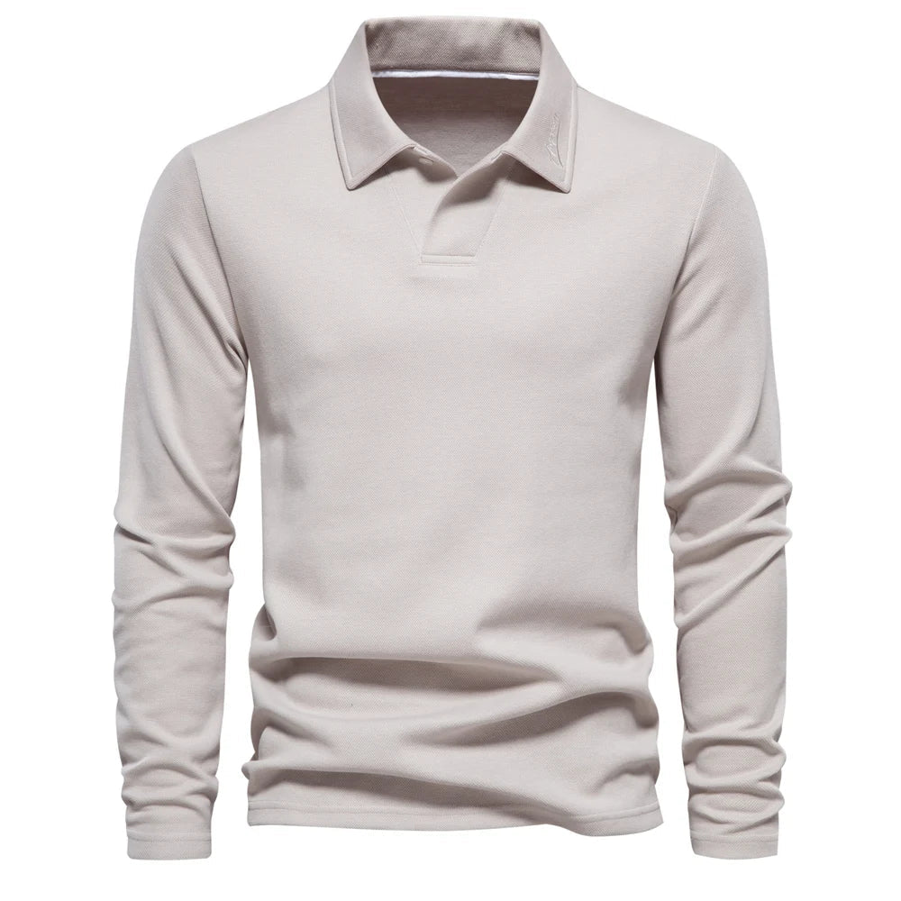 Daan | Embroidered Button-Front Polo Shirt for Men