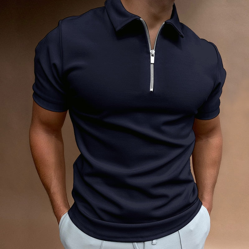 Margot Polo | Men's Slim-Fit Zip Polo Shirt – Casual Outings