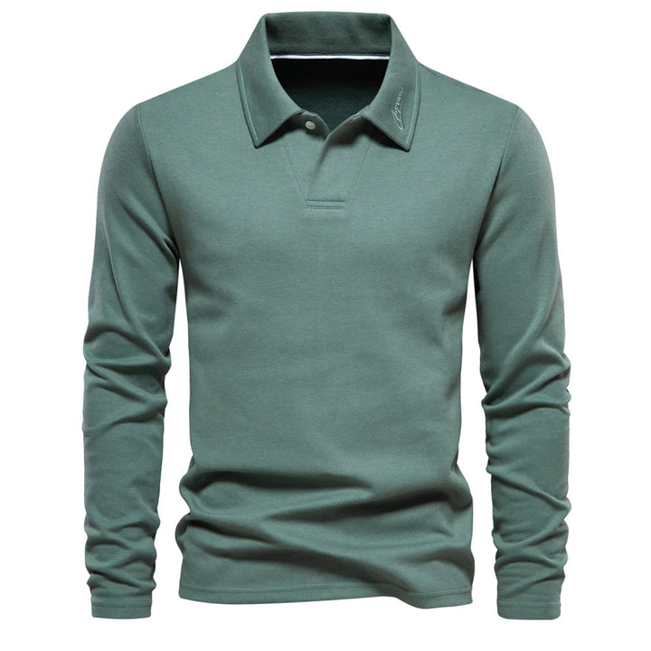 Daan | Embroidered Button-Front Polo Shirt for Men
