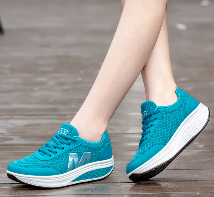 Fiona | Cushioned Lace-Up Walking Sneakers with Breathable Knit Upper for Women